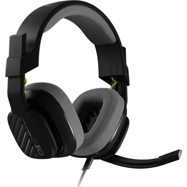 logitech-astro-a10-gaming-headset-black-logitech-pakistan-01_600x Logitech Astro A10 gaming headset in black with grey ear cushions and adjustable headband.
